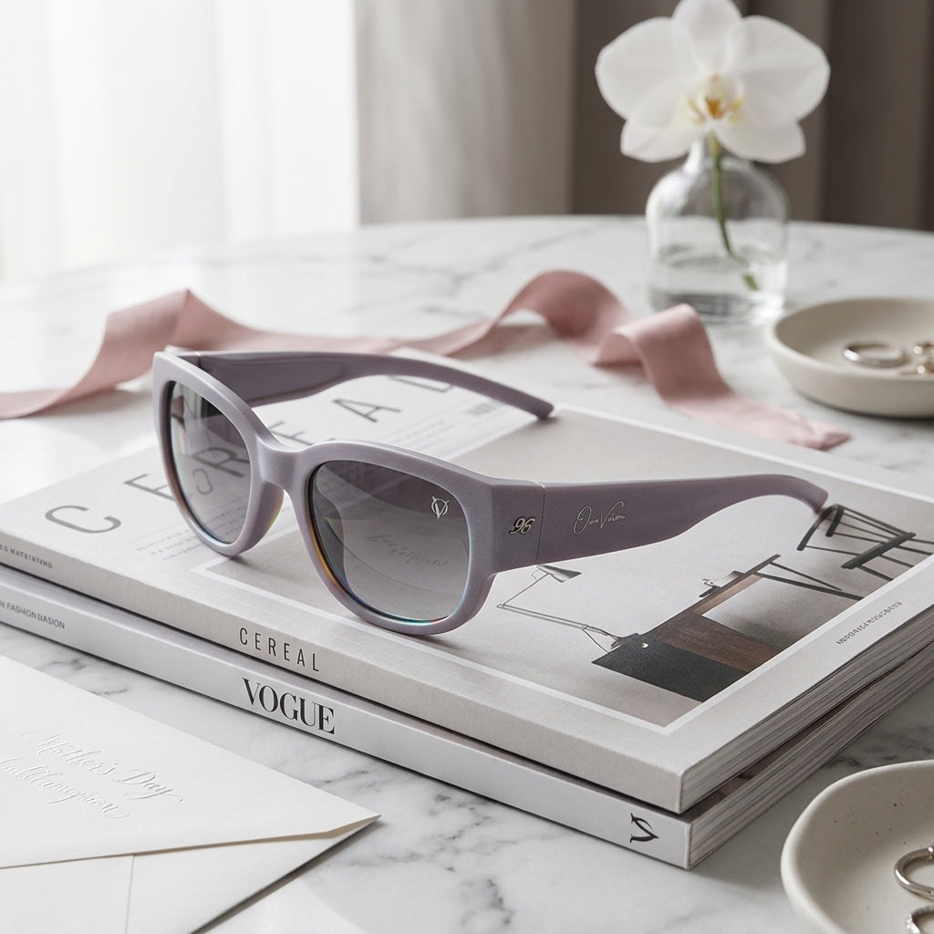 Frost Purple Sleek Oval Sunglasses (19445)