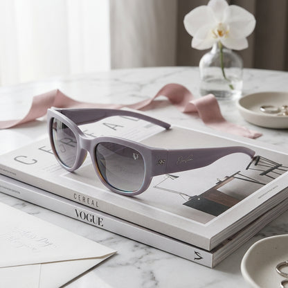 Frost Purple Sleek Oval Sunglasses (19445)