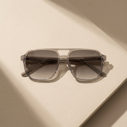 Smoke Aviator Oversized Gradient Sunglasses (17022)