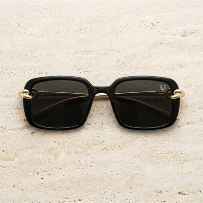 Noir Luxe Gold Link Square Sunglasses (3060)