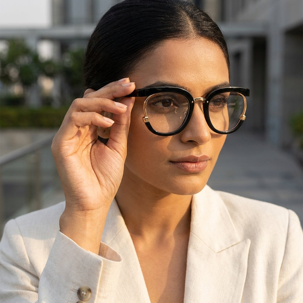 Noir Halo Oversized Sunglasses (S-043)