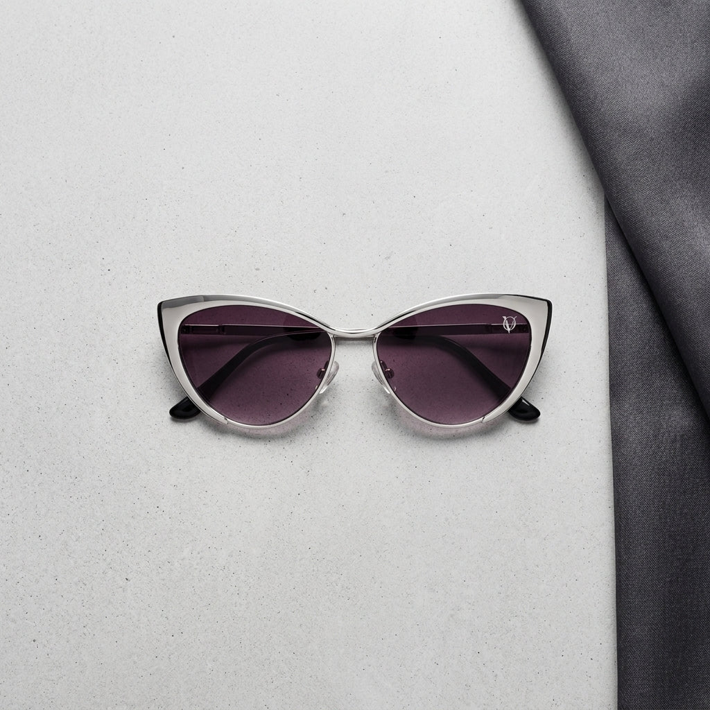 Luna Silver Cat-Eye Gradient Sunglasses (81060)