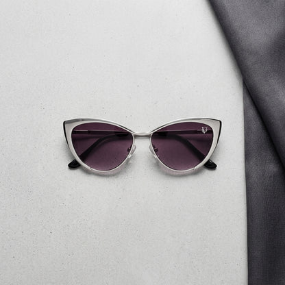 Luna Silver Cat-Eye Gradient Sunglasses (81060)