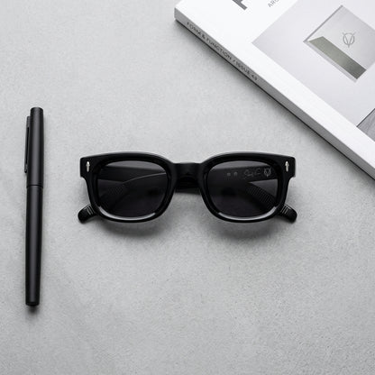 Midnight Crest Classic Black Square Sunglasses (17007)
