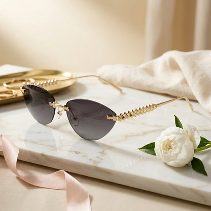 Vortex Stud Rimless Sunglasses (S-089)
