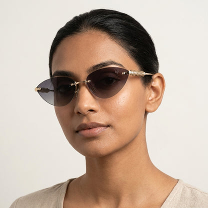 Vortex Stud Rimless Sunglasses (S-089)