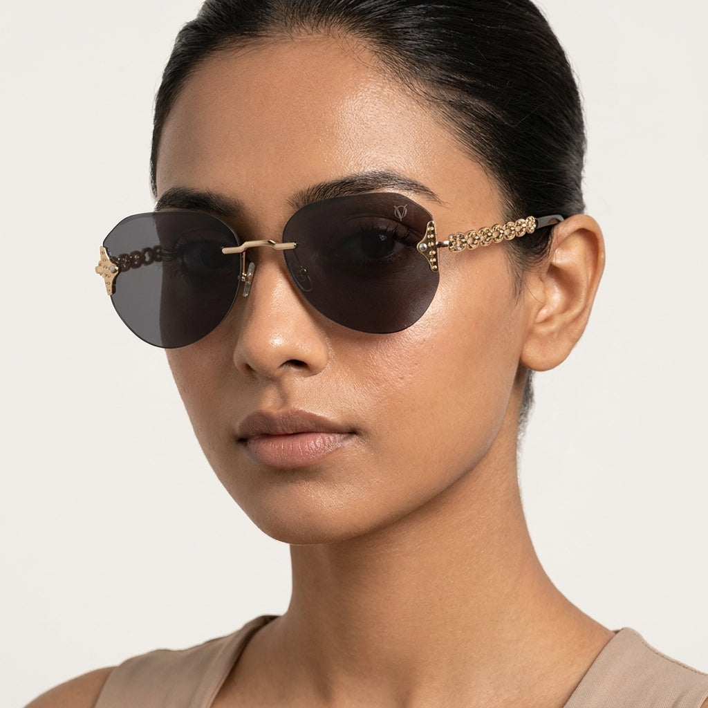 Monaco Chain-Link Aviator Sunglasses (OV-02)