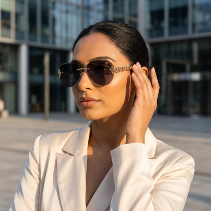 Monaco Chain-Link Aviator Sunglasses (OV-02)
