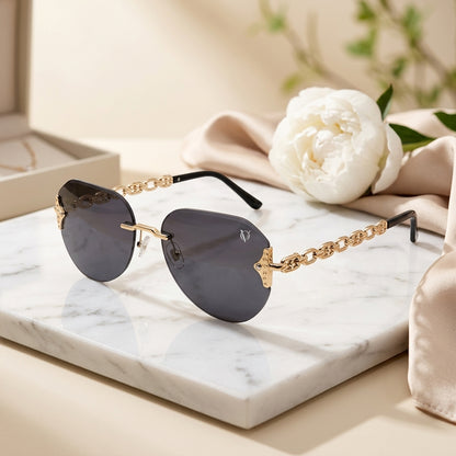 Monaco Chain-Link Aviator Sunglasses (OV-02)