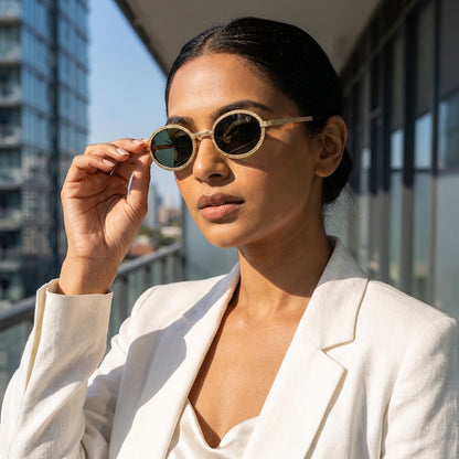 Verde Aurelia Round Sunglasses (S-045)