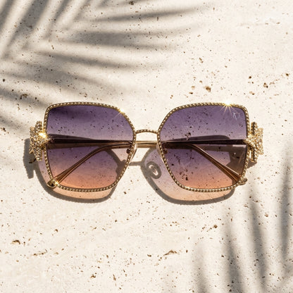 Starluxe Gold Starburst Gradient Sunglasses (98138)