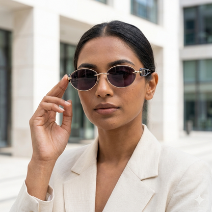 Noir Luxe Oval Edge Sunglasses (2758)
