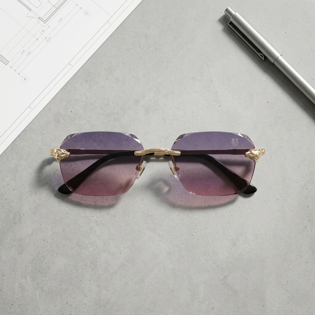 LuxeAura Rimless Gradient Sunglasses (2508) Photochromic