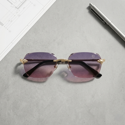 LuxeAura Rimless Gradient Sunglasses (2508) Photochromic