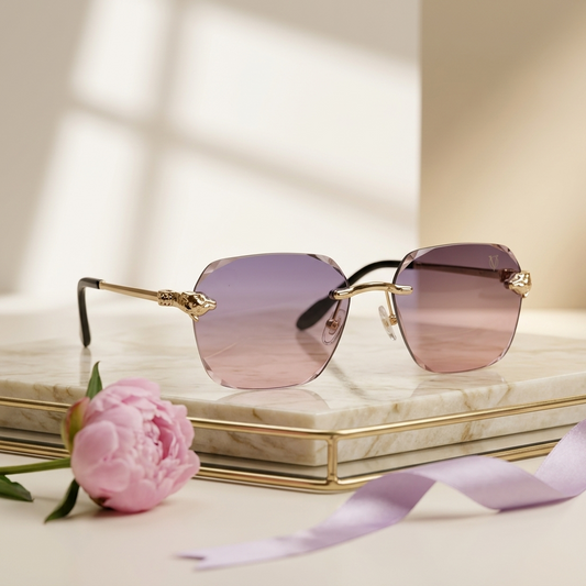LuxeAura Rimless Gradient Sunglasses (2508) Photochromic