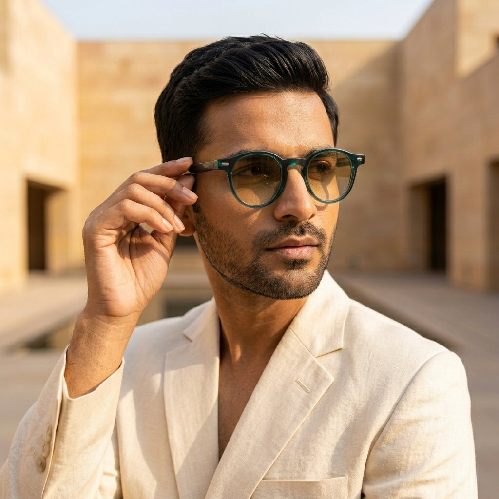 AquaFade Round Classic Sunglasses (1078) Green