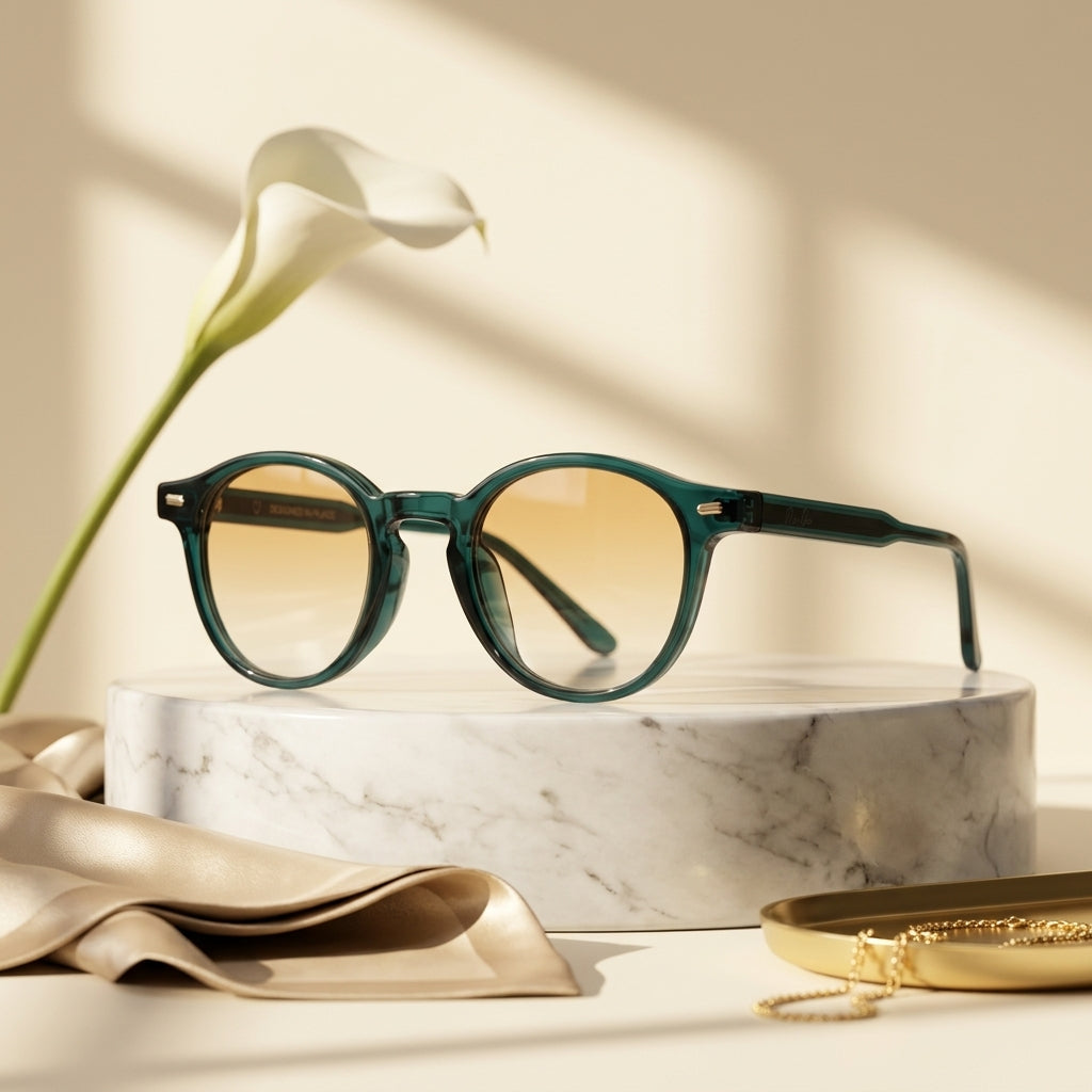 AquaFade Round Classic Sunglasses (1078) Green