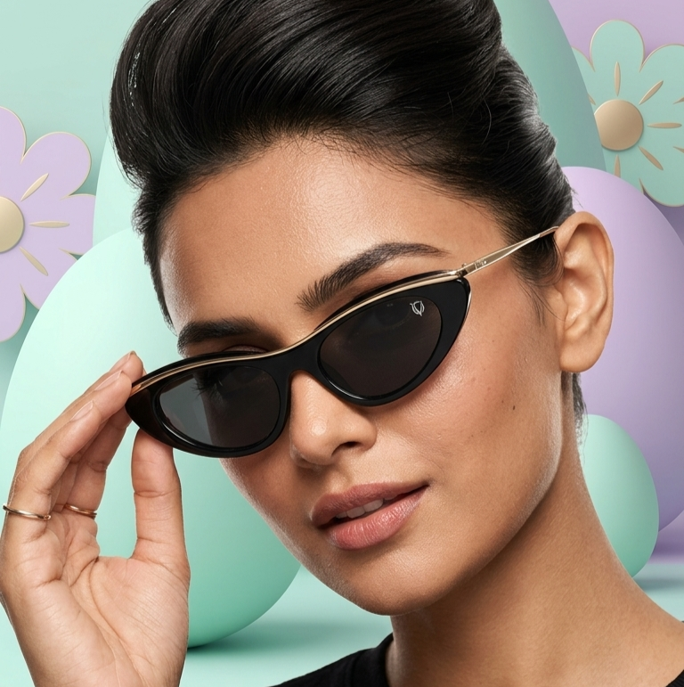 Noir Luxe Cat-Eye Sunglasses (1096)