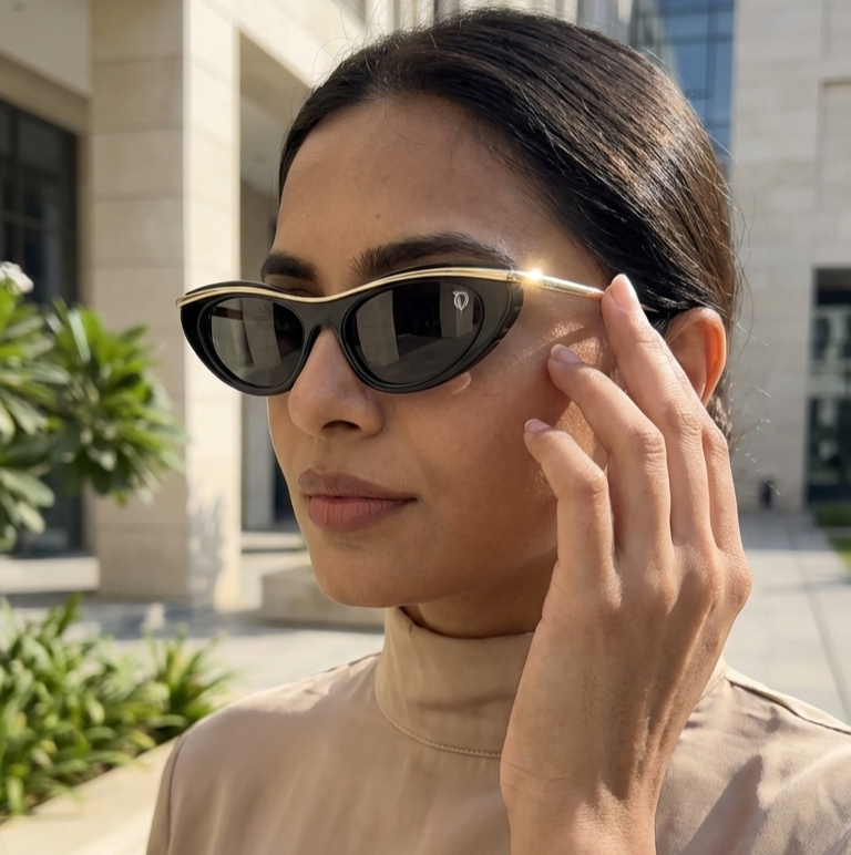 Noir Luxe Cat-Eye Sunglasses (1096)