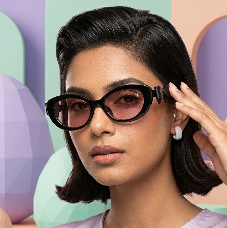 BowCharm Noir Sunglasses (T-57) Black-Pink