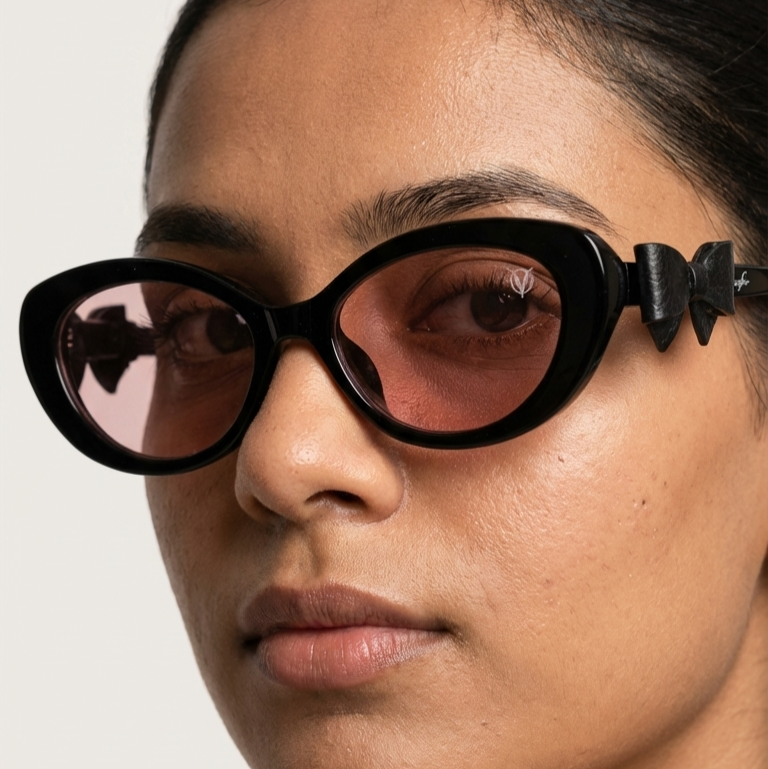 BowCharm Noir Sunglasses (T-57) Black-Pink