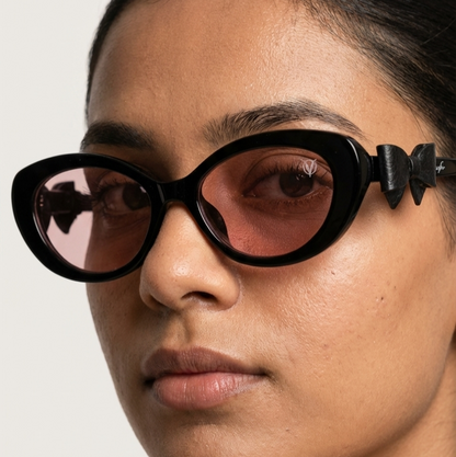 BowCharm Noir Sunglasses (T-57) Black-Pink
