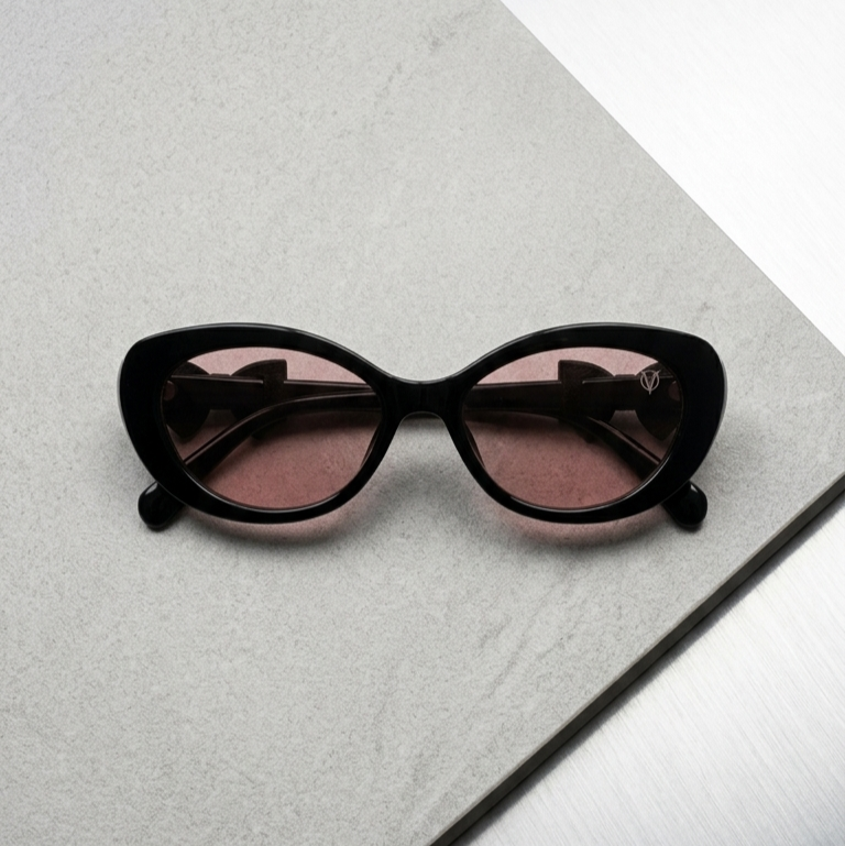 BowCharm Noir Sunglasses (T-57) Black-Pink