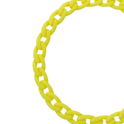 Chunky yellow acrylic sunglasses chain with interlocking links