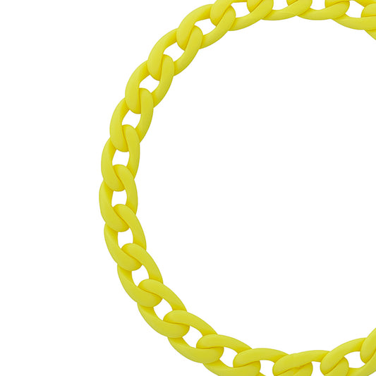 Chunky yellow acrylic sunglasses chain with interlocking links